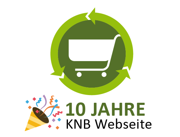 Logo der KNB mit dem Hinweis "10 Jahre KNB Webseite"